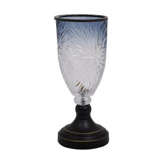 Vase with base Fylliana in grey color, size 12x31cm.