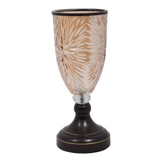 Vase with base Fylliana in brown color, size 12x31cm.
