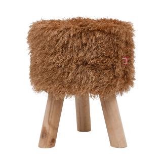 Decorative stool Fylliana 2834 in brown color, size 28x34cm
