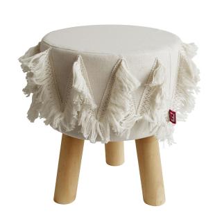 Decorative stool Fylliana 701 in beige color ,size 28x34cm