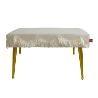 Decorative stool Fylliana 701 in beige color ,size 60x44cm
