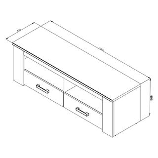 TV shelf Fylliana Kent 150 in grey oak-white oak color ,size 151x43x49cm