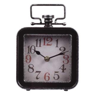 Table clock Fylliana in black color ,metal ,in size 15x5x21.5cm