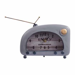 Table clock Fylliana Vintage Radio  in siel color ,metal ,in size 22x8x16cm