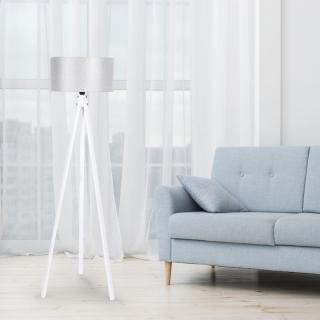 Floor lamp Fylliana in grey color with white base, size 40*150cm