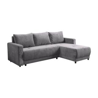 Corner Sofa GALINA in dark grey color, size 230x155x80cm