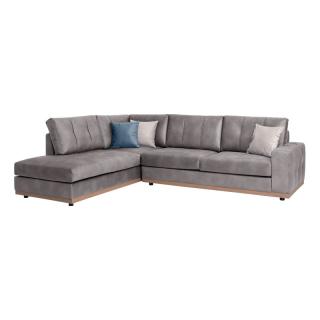 Corner sofa Fylliana Mexico, left side in grey color, size 280x220cm