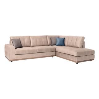 Corner sofa Fylliana Mexico, right side in beige color, size 280x220cm