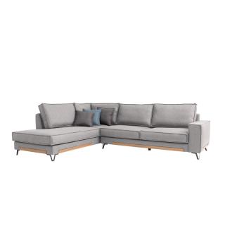 Corner sofa Fylliana Phoenix, left side, in light gray color, size 280x220x95m