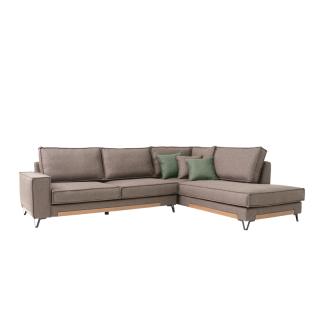 Corner sofa Fylliana Phoenix, right side, in brown color, size 280x220x95m