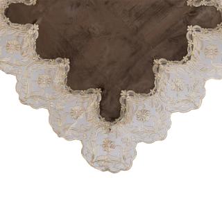 Table cover Fylliana Flower in brown color, size 120x120cm