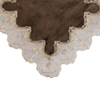 Table cover Fylliana Flower in brown color, size 85x85cm
