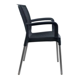 Outdoor chair Fylliana Bella in antrachite color, size 55x55x85cm