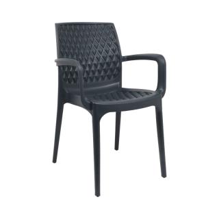 Outdoor chair Fylliana Elite in antrachite color, size 54x54x90cm