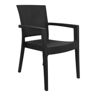 Outdoor Chair Fylliana Zeus in antrachite color, size 58x57x88cm