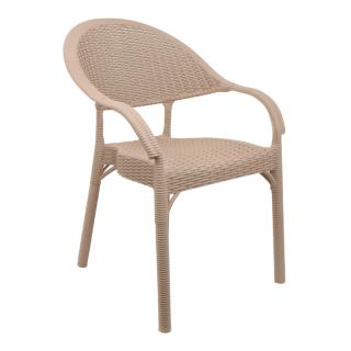 Outdoor chair Fylliana Hilda in beige color, size 60x62x85cm
