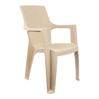 Outdoor chair Fylliana Mega in beige color, size 58x58x90cm