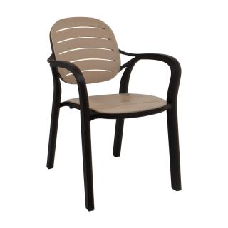 Outdoor chair Fylliana Rusty in brown-beige color ,size 57,5x58x84cm