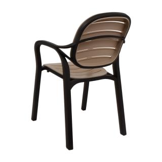 Outdoor chair Fylliana Rusty in brown-beige color ,size 57,5x58x84cm