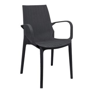 Outdoor Chair Fylliana Sabrine in antrachite color, size 58x52x88cm