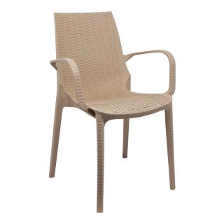 Outdoor Chair Fylliana Sabrine in beige color, size 58x52x88cm