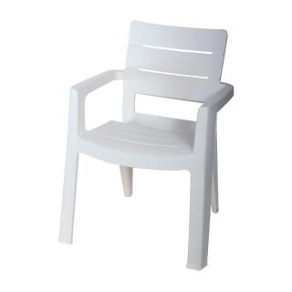 Plastic chair Fylliana Linea in white color, size 83x58x63.5cm