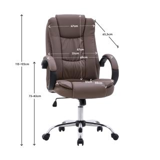 Office chair Fylliana in dark-brown color, size 63.5*68*121cm
