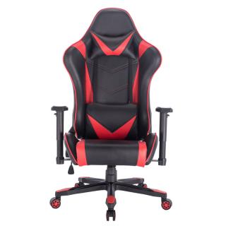 Office chair Fylliana Gaming in black color with red details, size 70.5*71*128cm