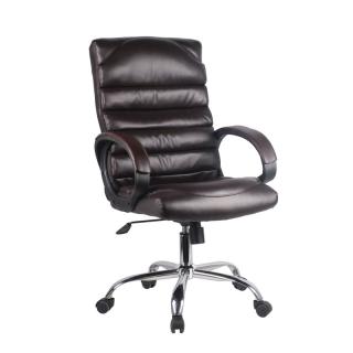 Office chair Fylliana in brown leatherette color, size 60*70.5*100.5cm
