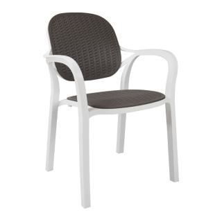 Outdoor chair Fylliana Eliza in white and antrachite color ,size 57x41x83cm