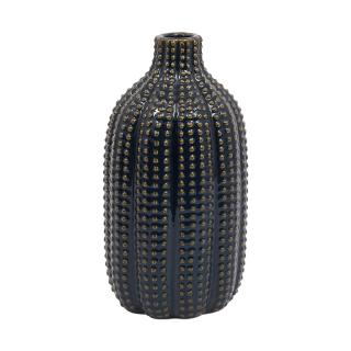 Decorative vase Fylliana 20213 in blue-black color, size 16x16x32cm