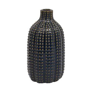 Decorative vase Fylliana 20214 in blue-black color, size 13x13x25cm