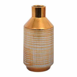 Ceramic vase Fylliana in gold color, size 24.7cm