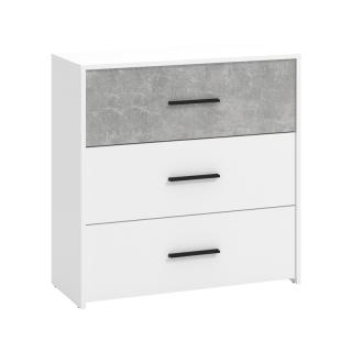 Cabinet VARADERO 3F in white-concrete color ,size 80,5x33x80,5cm