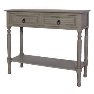 Console table Classic Fylliana with 2 drawers in Savannah gray color, size 91*35*75 cm