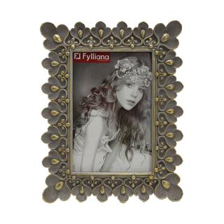 Photo frame Fylliana Flower 13x18 in silver color ,size 19x1,8x24cm