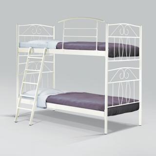 Metallic bunk bed Fylliana Arthur in ivory color, size 210*100*181.5