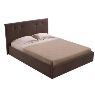 Double upholstered bed Fylliana Bruse in brown color, size 187*217*108cm