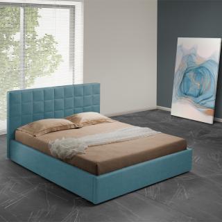 Double upholstered bed Fylliana Finley in petrol color, size 178*217*105cm