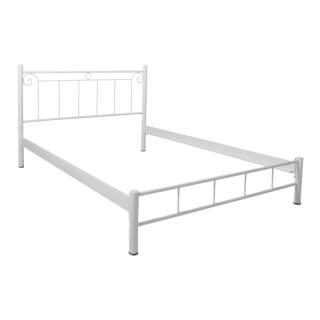 Metal bed Fylliana Valery in white color ,size 130x210x99cm (120x200cm)