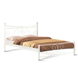 Metallic bed Fylliana Erato in ivory color, size 120*200cm