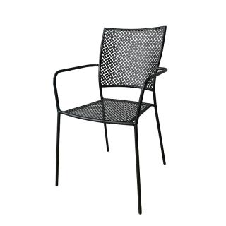 Metallic armchair Fylliana in grey color, size 53*55*90cm