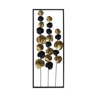 Metal wall decorative Fylliana 077 in gold-black color ,size 30x3,2x80cm
