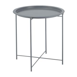 Round metallic table Fylliana Wr in grey color ,size 50cm