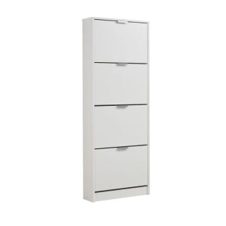 Shoe cabinet Fylliana Base 14 Opaque white 58x18x155,5cm
