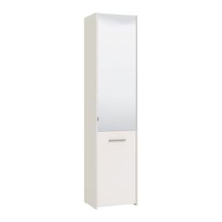 Shoe cabinet Menorca 1K OG in white-white high gloss foil ,size 46,5x37,5x199cm