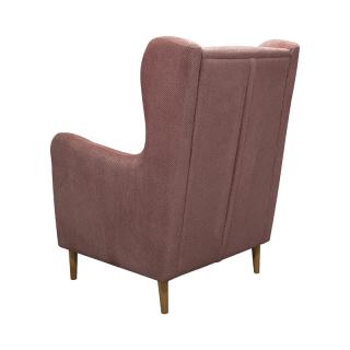 Armchair Fylliana New Anais with wooden legs in powder color, size 72x75x100cm