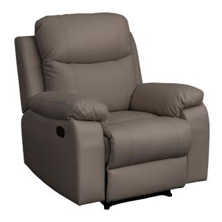 Reclining armchair Fylliana Chicago in gray PU frabric, size 97*90*100