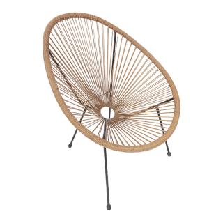 Outdoor armchair Fylliana Morena in brown color, size 70x74x85cm
