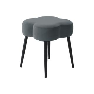 Stool Fylliana 232009 in grey color with black metal legs ,size 36x36x40cm